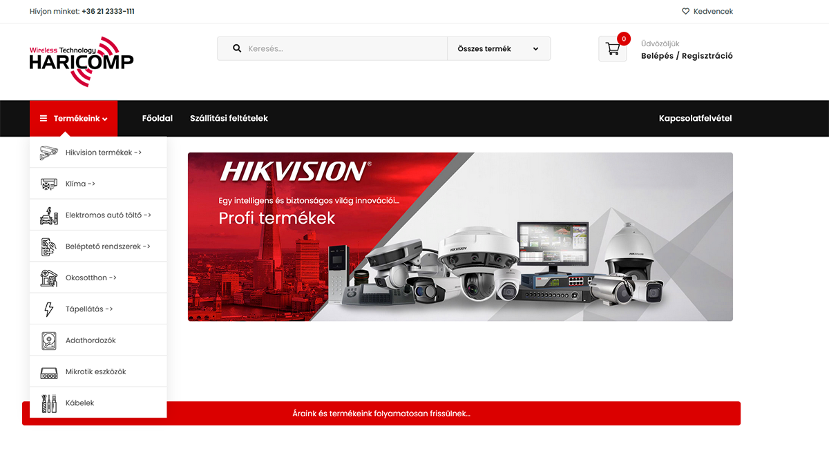 HC Shop – műszaki webáruház